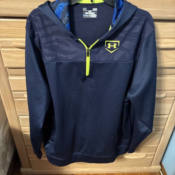 Under Armour Other - Under Armour Men’s Cold Gear Baseball Quarter Zip LS Loose PullOver Hoodie L